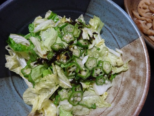 20181103おくらと白菜のサラダ